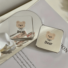 Cartoon Bear Lens Cases Travel Lens Box With Mirror Tweezers Remover Tool