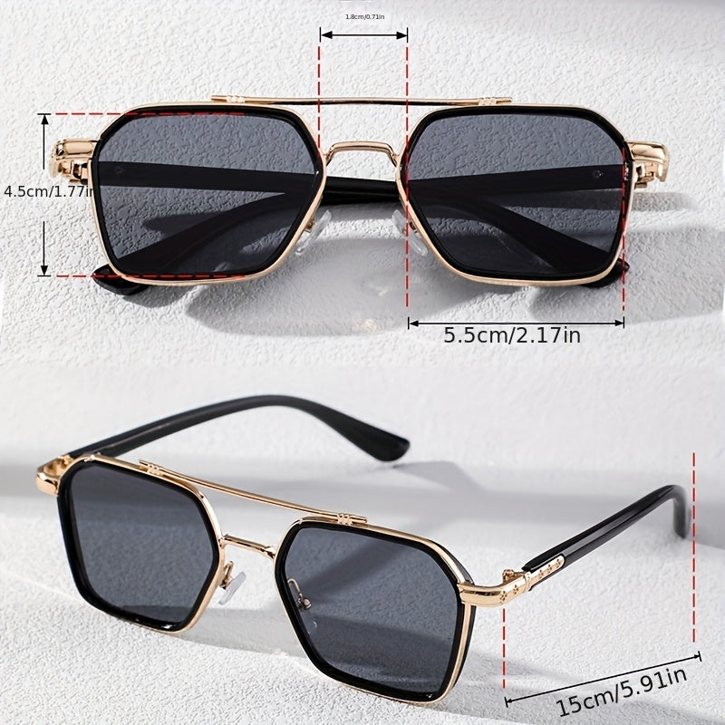 Gradient Lens Aviator Sunglasses Clover Decor UV400