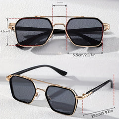 Gradient Lens Aviator Sunglasses Clover Decor UV400