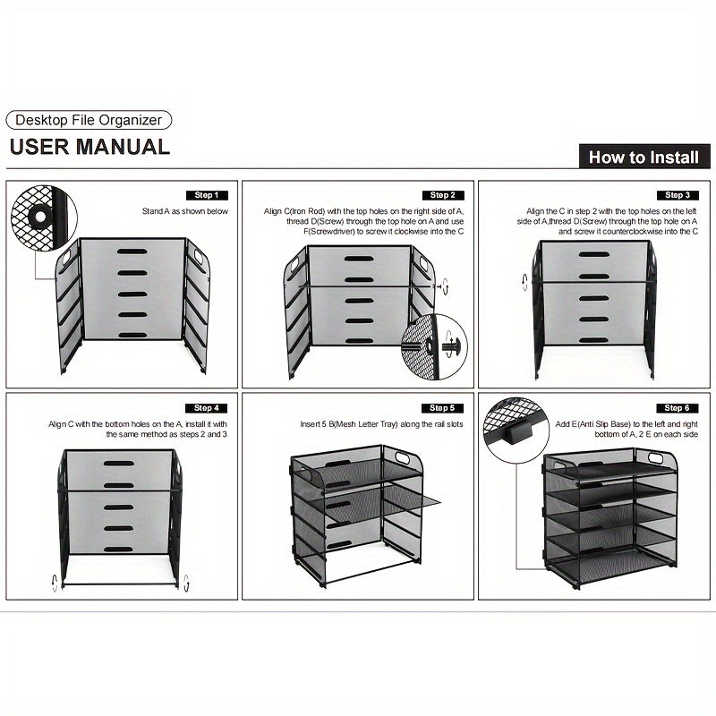 Office Desktop Metal File Rack Data Storage Frame