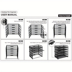 Office Desktop Metal File Rack Data Storage Frame