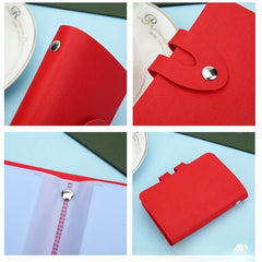 PU Leather Card Holder with 24 Card Slots - Double Sided Insert Card