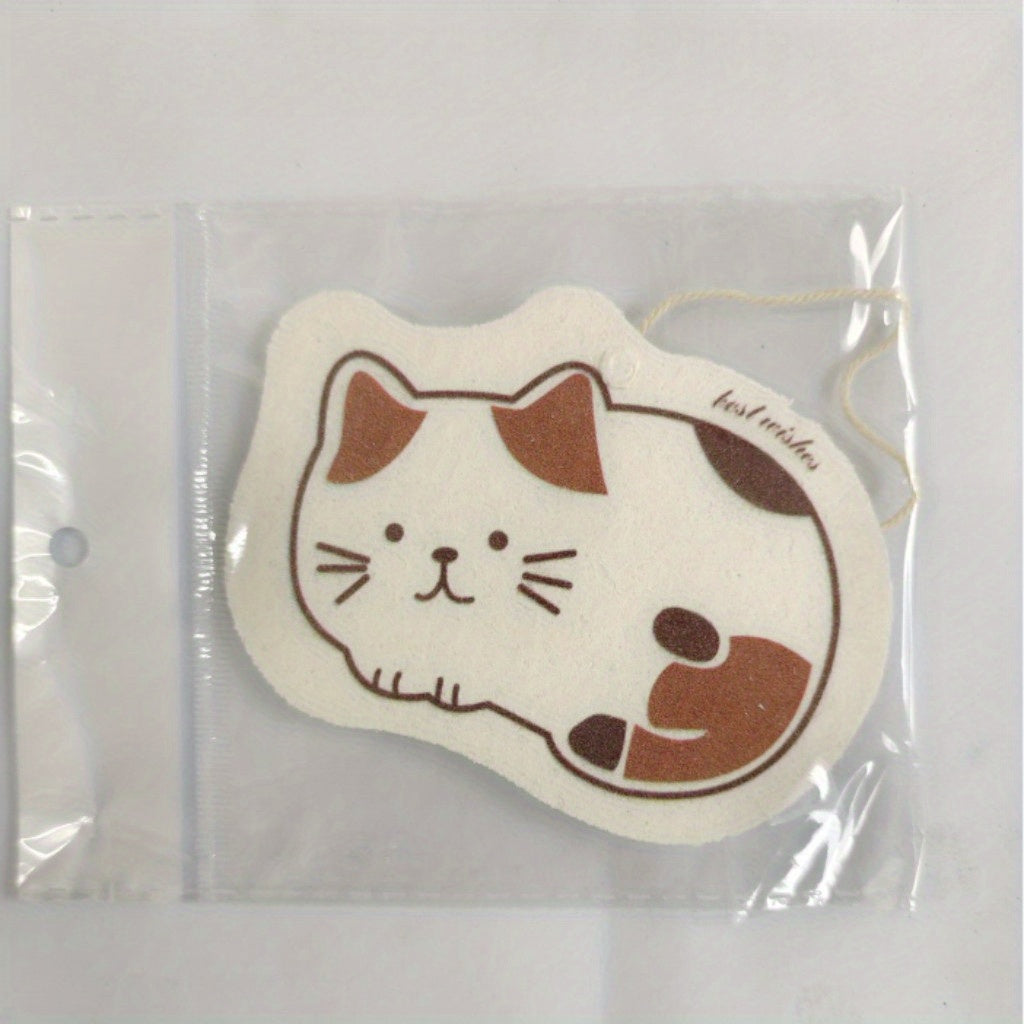 Cartoon Cat Wood Pulp Sponge Dishcloth Water Absorption Quick Dry Sponge