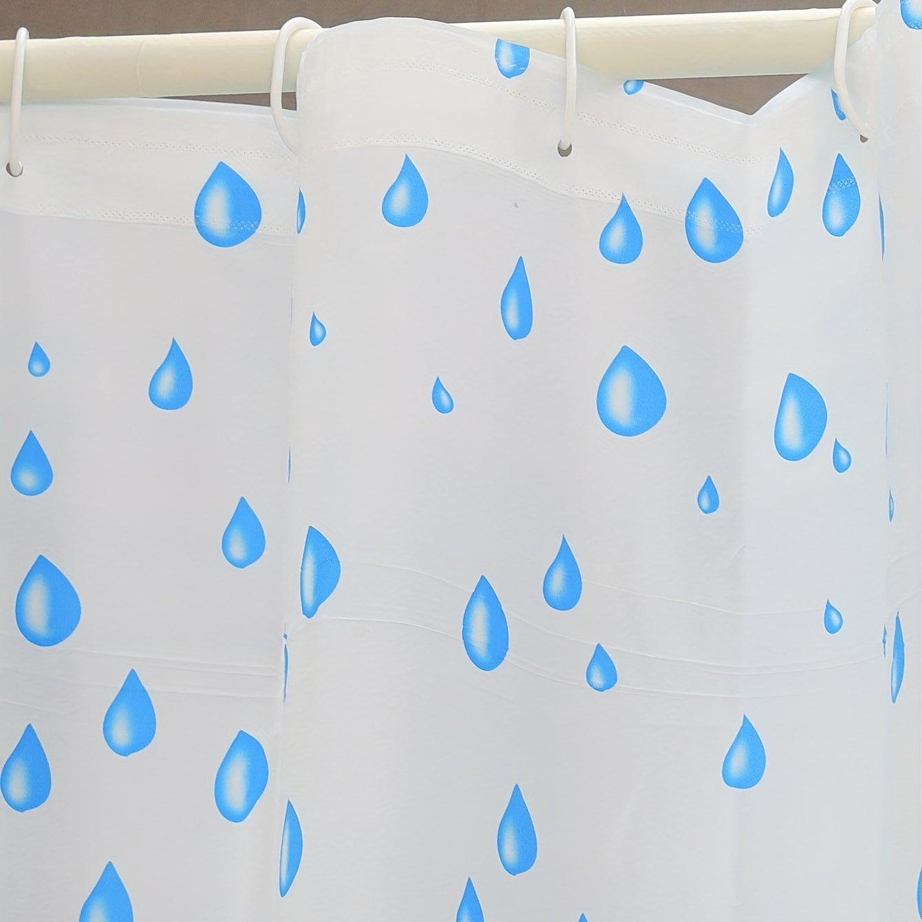 Small Fresh Waterproof Bathroom Shower Curtain - Water Drop Pattern