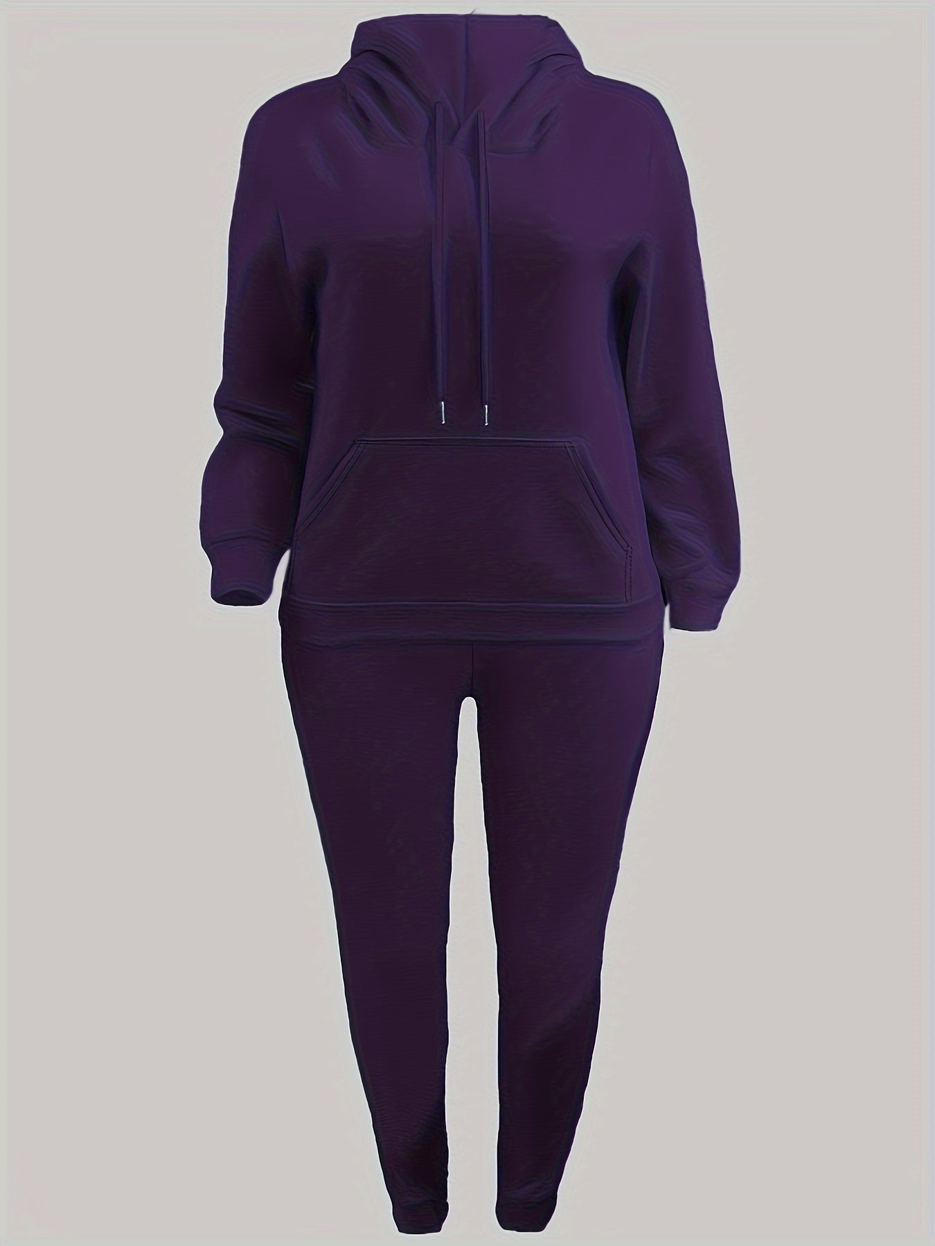  Solid Long Sleeve Hoodie & Joggers Set