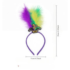 2pcs Glitter Feather Headbands for Carnival & St Patrick's Party