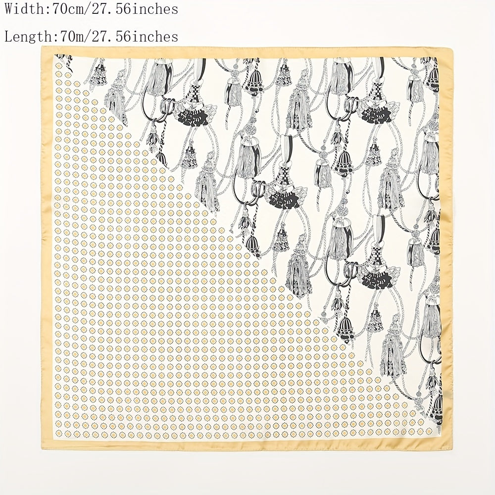 Satin Scarf 70 cm Square Print Neck Handbag Decorative Ribbon