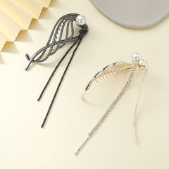 Vintage Angel's Wings Rhinestone Metal Twist Clip Hair Jaw Clip