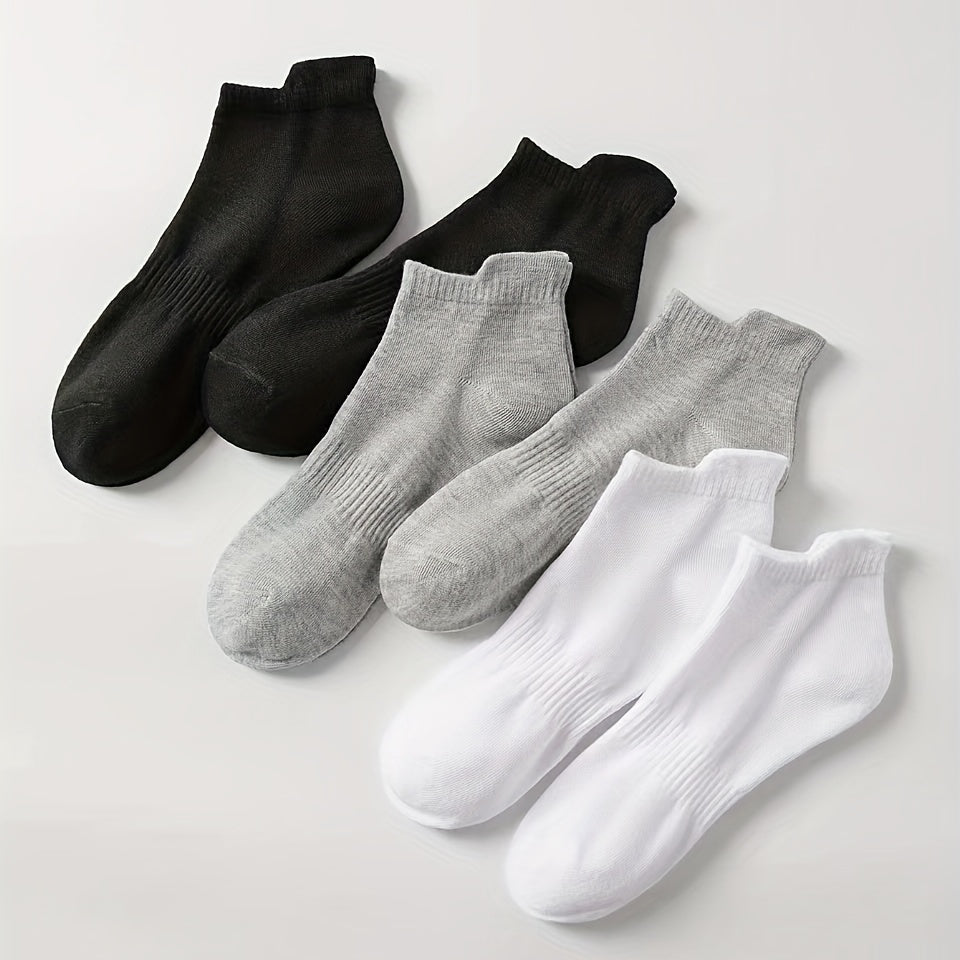 6 Pairs Solid Sports Socks Women's Stockings