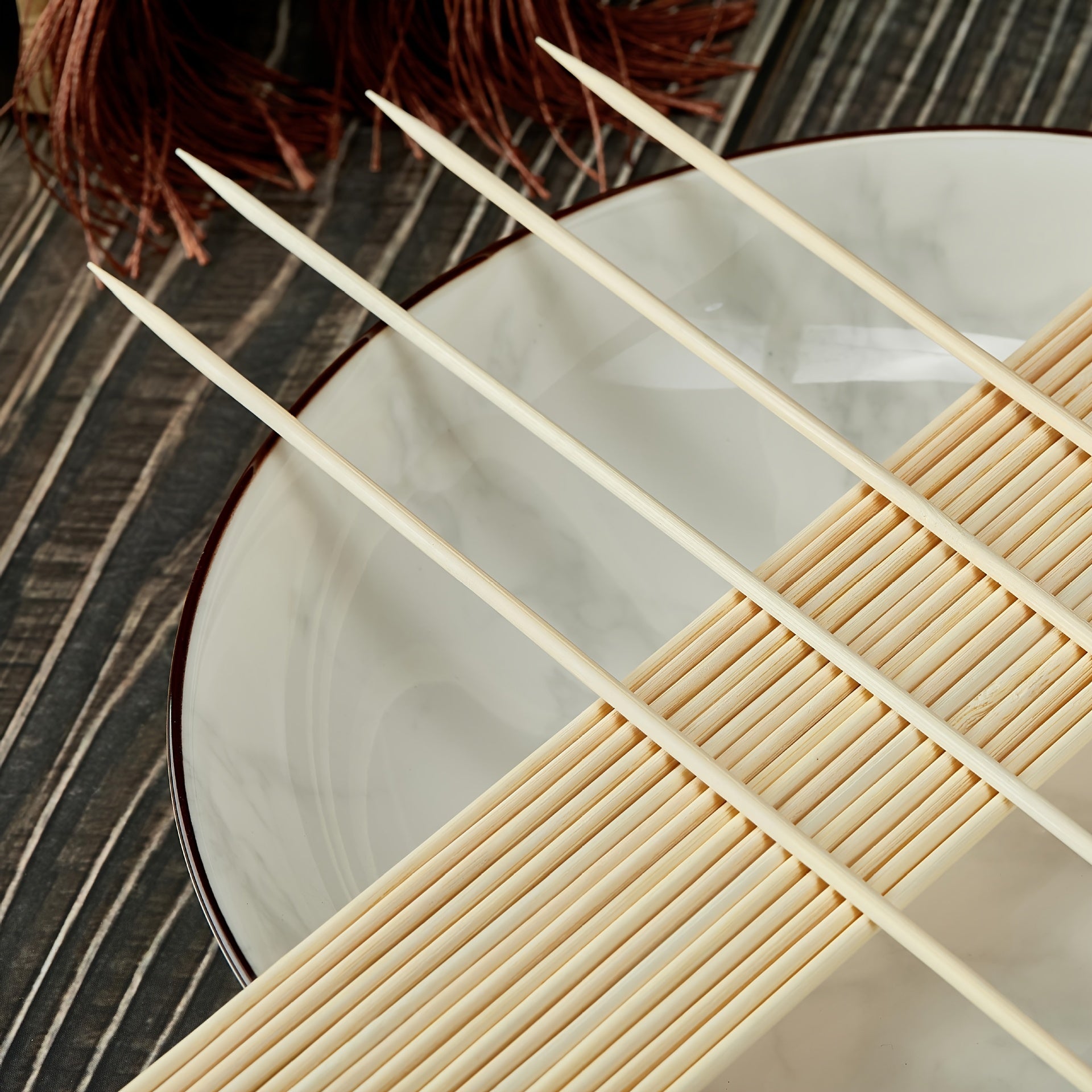 100pcs 11.8 Bamboo Skewers for Grilling BBQ Kabob Fruit & Cocktail