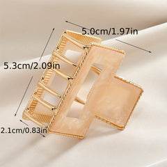 Square Hair Claw Clips Retro Vintage Style Hair Accessories