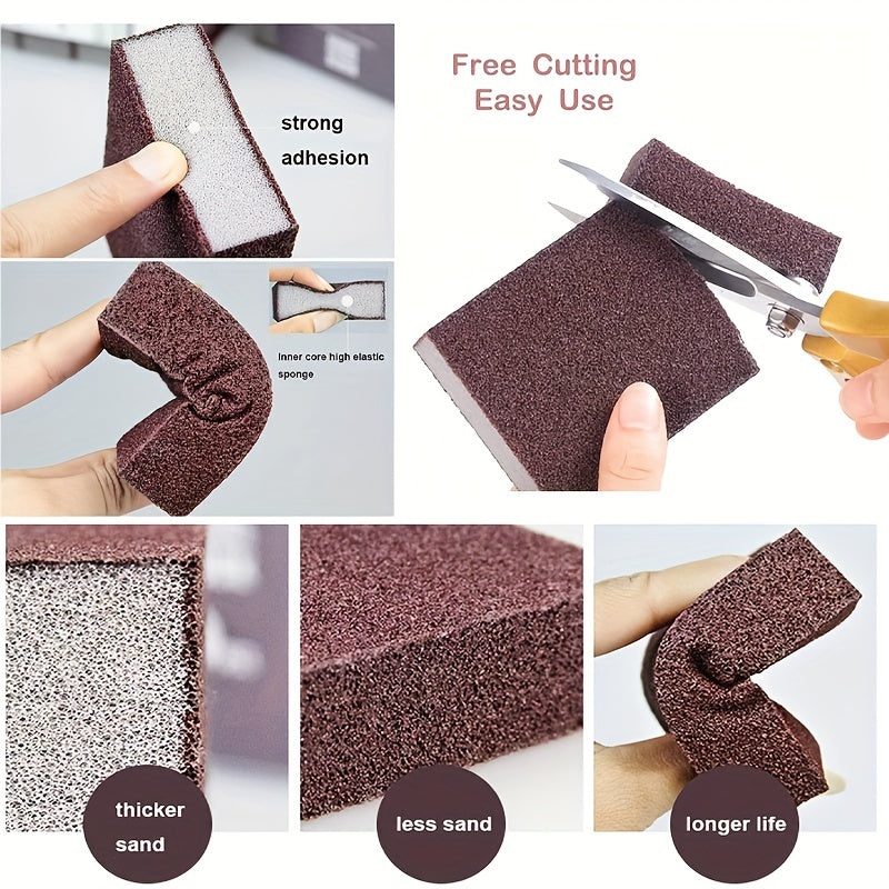 8pcs Sanding Sponges Metal Wood Polishing Kitchen Grill Cleaning Tools