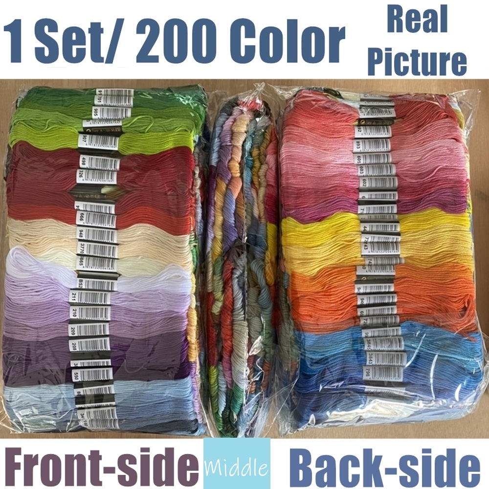 200 Colors Embroidery Thread 8M Cross Stitch Thread Sewing Skeins
