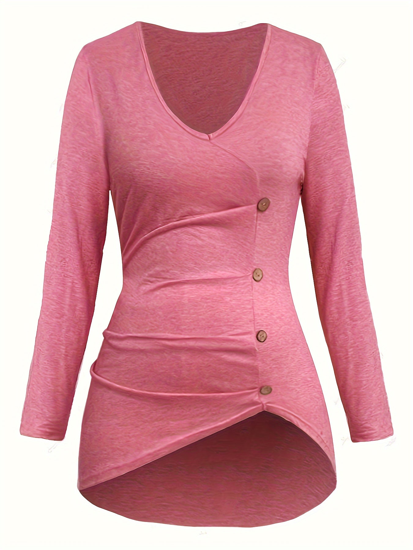  Solid V Neck Top & High Rise Leggings 2 Piece Set