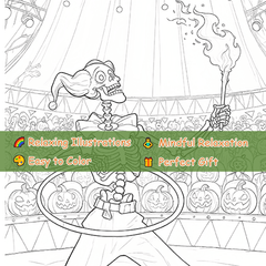 Deluxe Gothic Halloween Adult Coloring Book 22 Pages 20x20cm