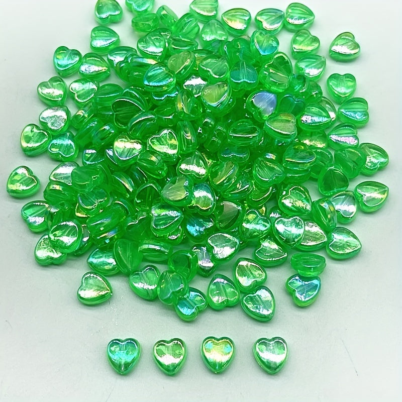 100pcs 8mm AB Heart Shape Acrylic Beads for Jewelry Making