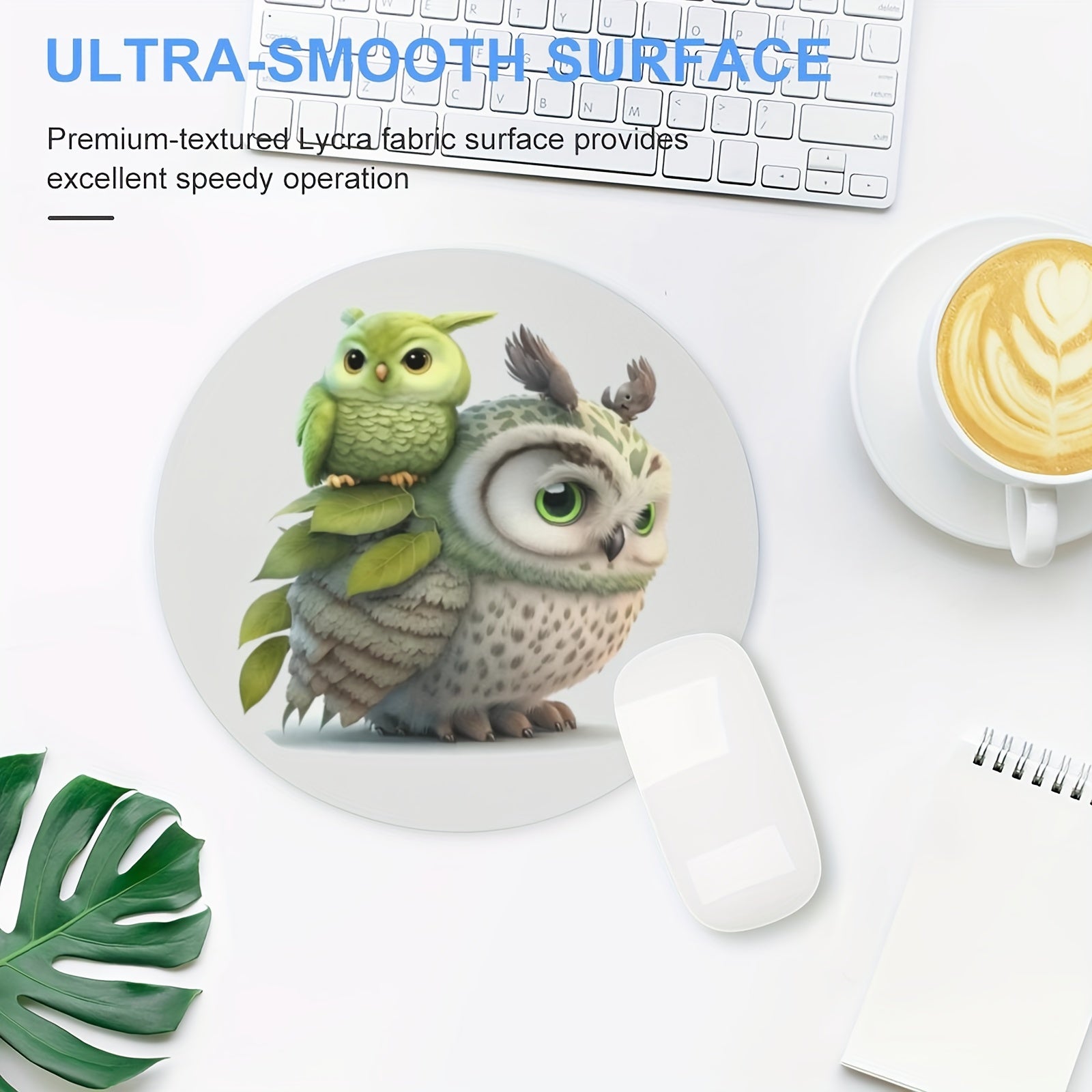 Little Owl Gaming Mouse Pad Waterproof Non-slip Rubber Base for Computer Laptop