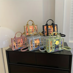 Mini Laser Crossbody Bag PVC Textured Purse Shoulder Bag