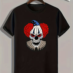 Halloween Scary Clown Pattern Print Men's Sports T-shirt