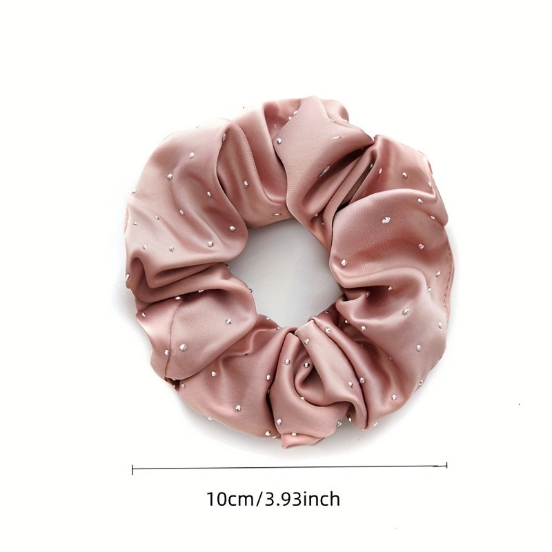 Rhinestone Inlaid Scrunchie Ponytail Hair Tie