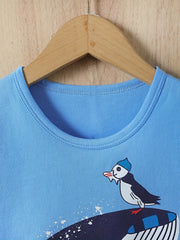 Boys Whale Graphic T-shirt & Shorts Set for Summer
