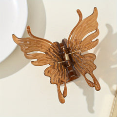 Colorful Translucent Butterfly Hair Claw Strong Hold Women's Shark Claw
