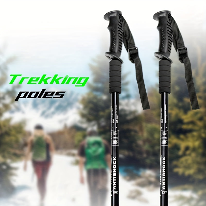 Collapsible Trekking Pole Aluminum Walking Sticks For Hiking