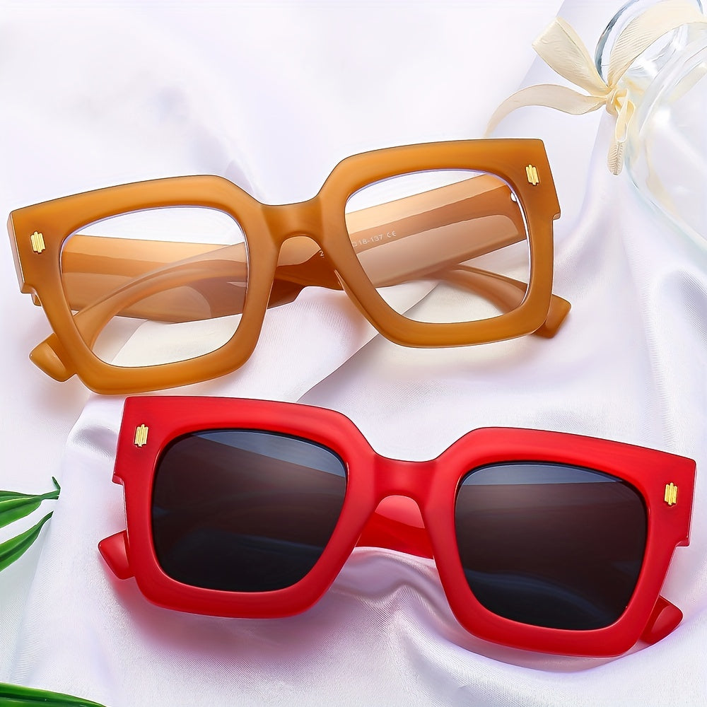 Men's Square Frame Sunglasses UV Protection Summer Sunglasses