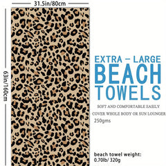 Leopard Print Beach Towel for Pool Party Holiday - Large Women's