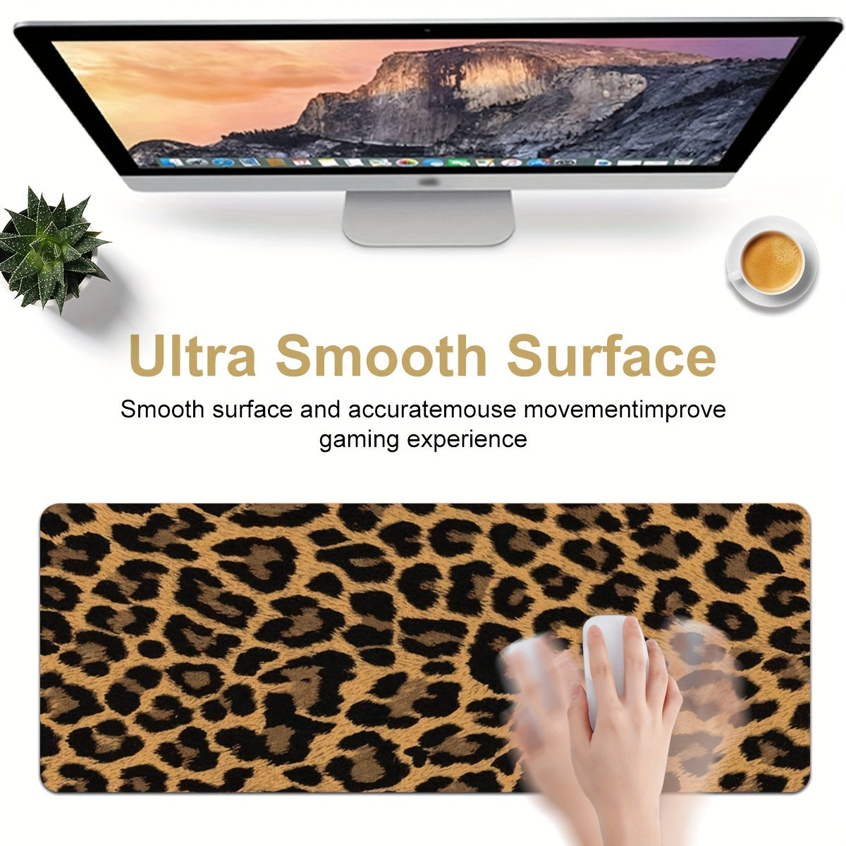 Leopard Print Desk Mat Desk Pad Large Gaming Mouse Pad E Sports Office Keyboard