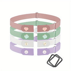 Stylish Rose Heart Crystal Decor Invisible Elastic No Show Belt