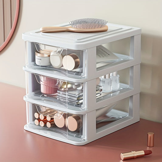 Drawer Type Cosmetic Stationery Storage Rack Plastic Makeup Organizer