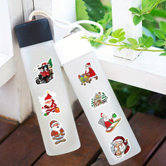 50pcs Santa Claus Stickers Set for Christmas Cards & Notebooks