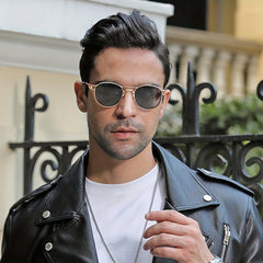 Men's UV Protection Round Frame Sports Sunglasses