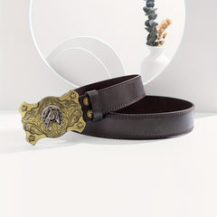 Men's Vintage Coffee Casual Embossed Belt