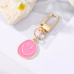 Cartoon Keychain Colorful Face Pendant Girl Heart Pendant