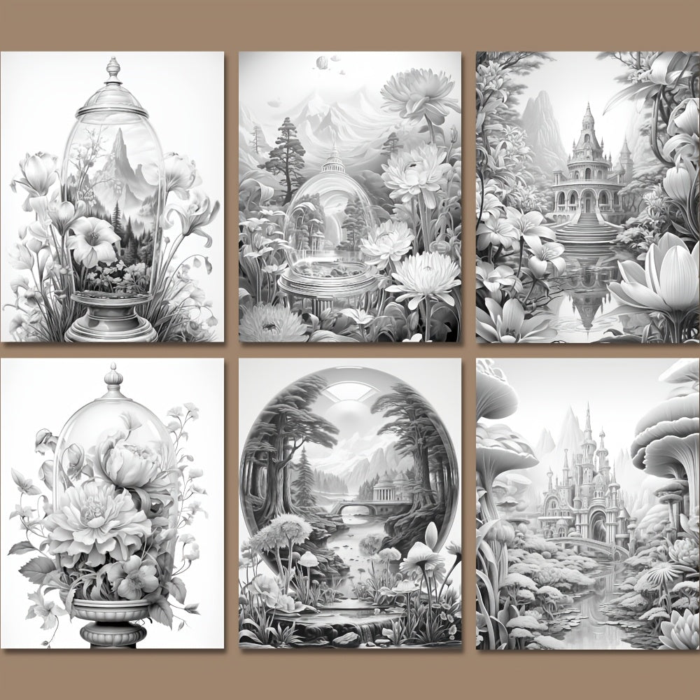 Floral Architecture Coloring Book for Emotional Release