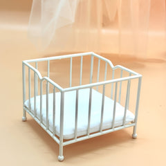 2pcs Mini Iron Bed & Mouse Treasure Cradle for BJD OB11 Dollhouse Decor