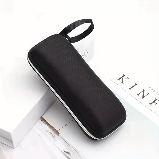 Geometric Print Textured Glasses Case with Zipper