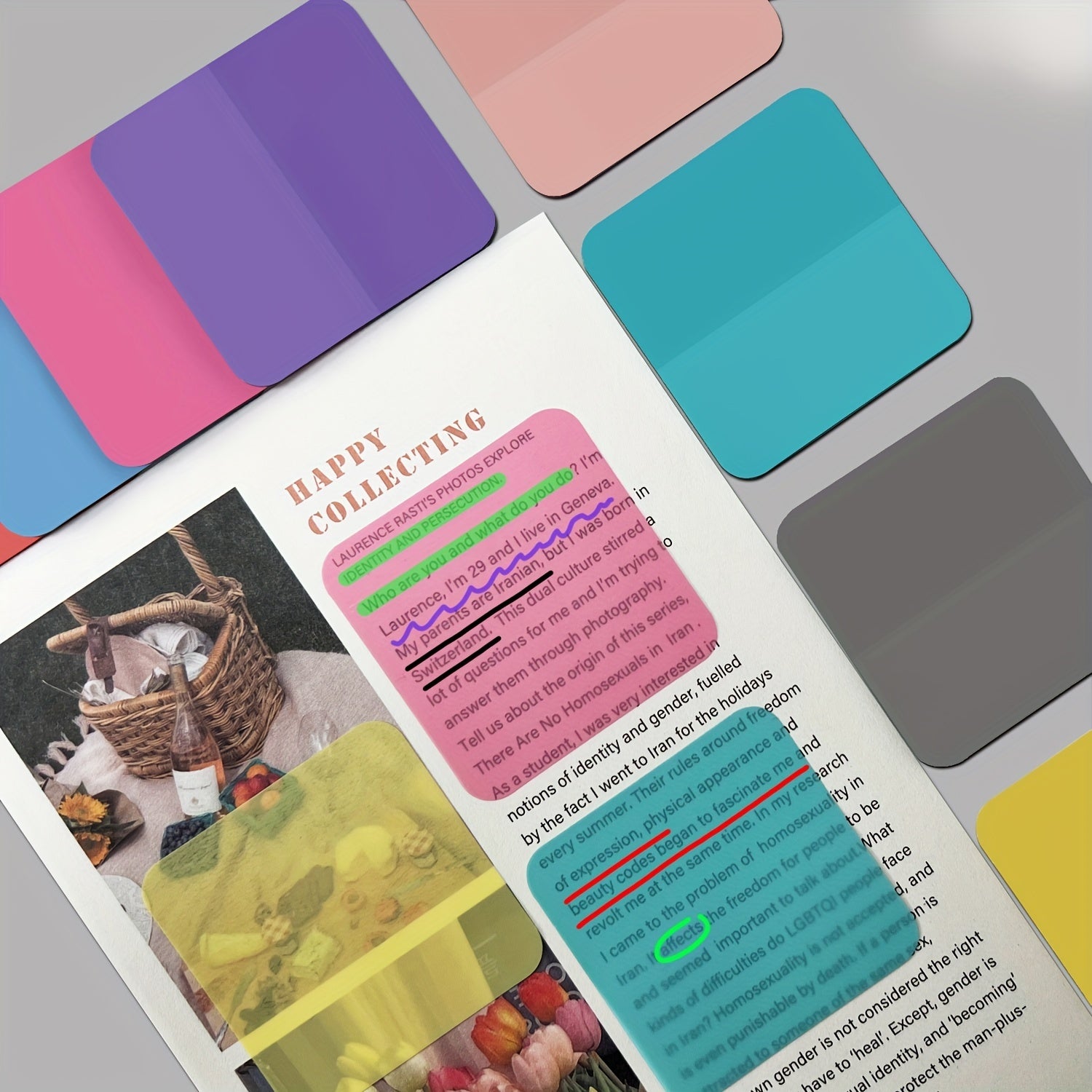 160 Sheets 8 Colors Waterproof Transparent Sticky Notes