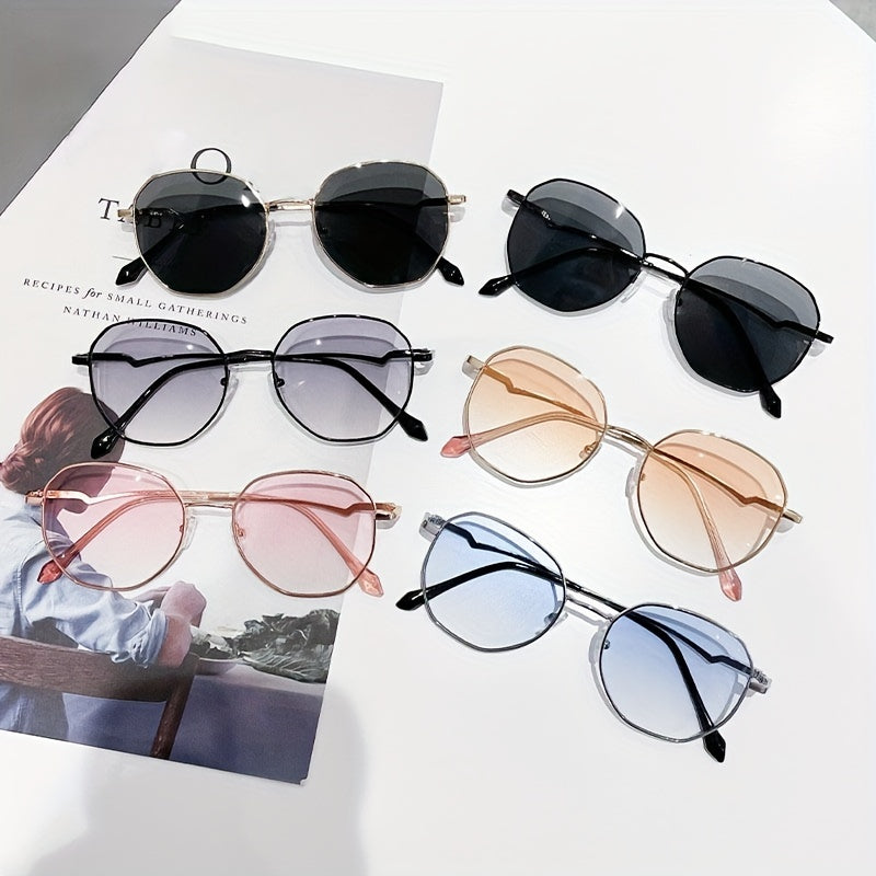 Metal Round Frame Sunglasses Candy Women Outdoor Sunshade Travel Eyeglasses