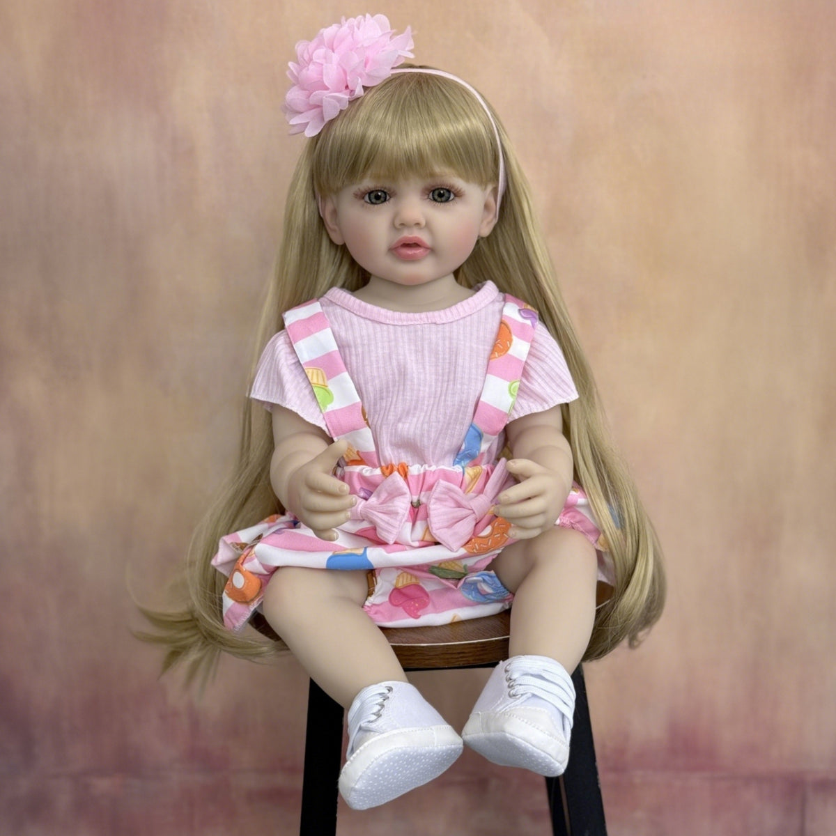 22in Reborn Baby Full Body Vinyl Newborn Girl Blonde Hair Princess Toddler