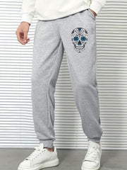 Skull Head Print Men's Sports Pants Drawstring Jogging Trousers