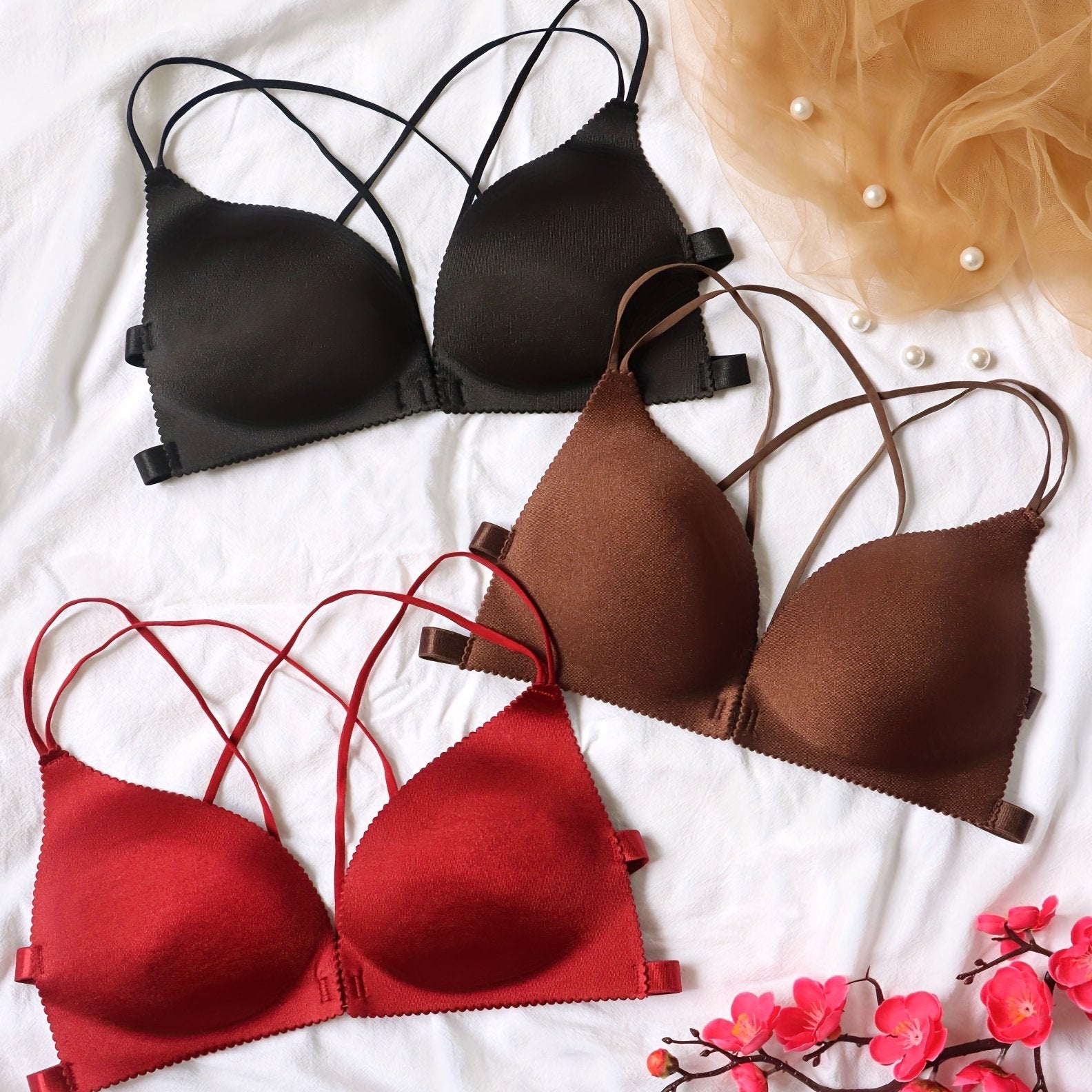 Wireless Front Buckle Push Up Bras for Women