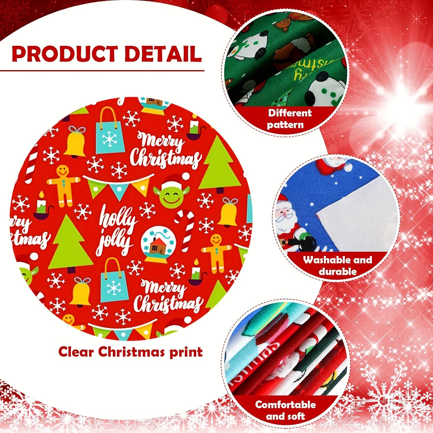 20pcs Christmas Fabric Patchwork Cotton Squares Bundle Quilting Craft Sewing