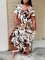  Graffiti Print Maxi Dress