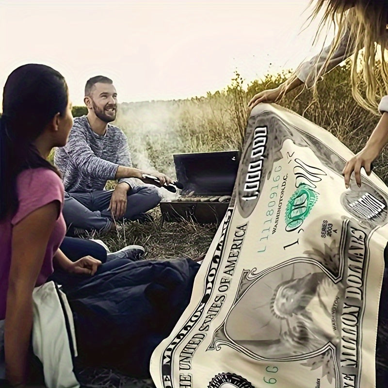 Funny Million Dollars Blanket for Camping, Picnic, Office