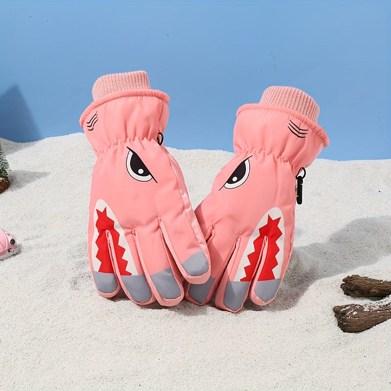 Kids Skiing & Snowboarding Gloves - Waterproof & Warm Winter Gloves