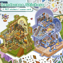 3D House Micro Scene Stickers DIY Educational Toy Album