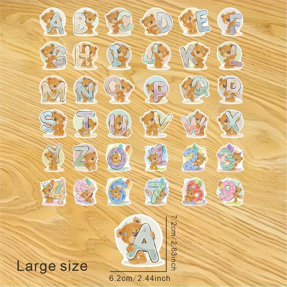 36pcs Cartoon Letter Stickers for Cup Notebook Phone Furniture Decoration